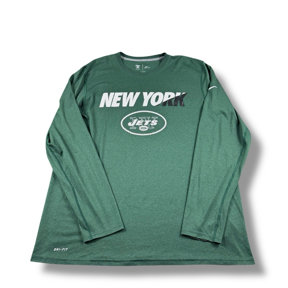 Nike NFL Equipment Training New York Jets Longsleeve Dri-Fit T-Shirt Mens XL GUC